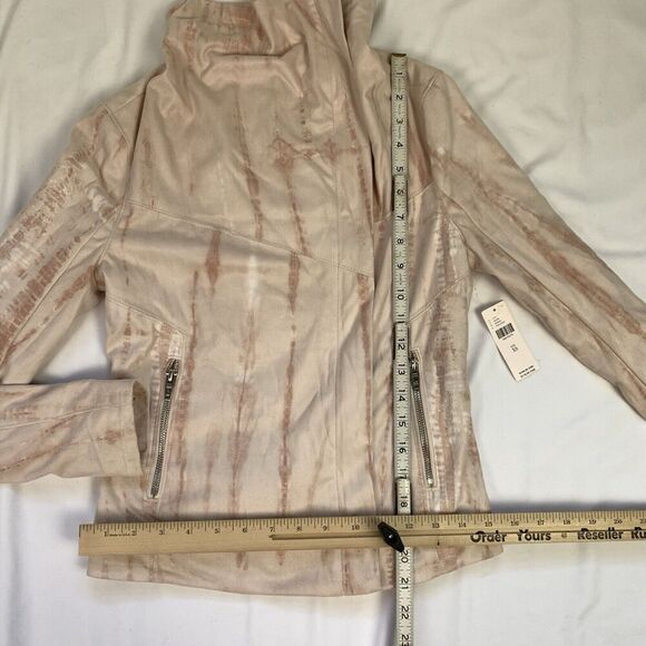 Anthropologie BlankNYC Hippie Dippe Faux Suede Jacket XS Pink Cream Moto Boho - Picture 13 of 13